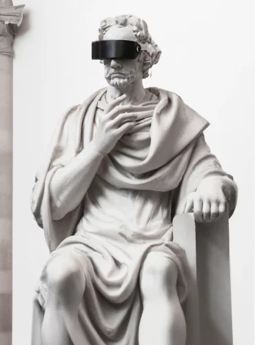 Philosopher with VR Headset, XR Consulting Rücker
